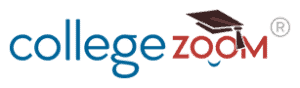 College Zoom logo with graduation cap in blue and red